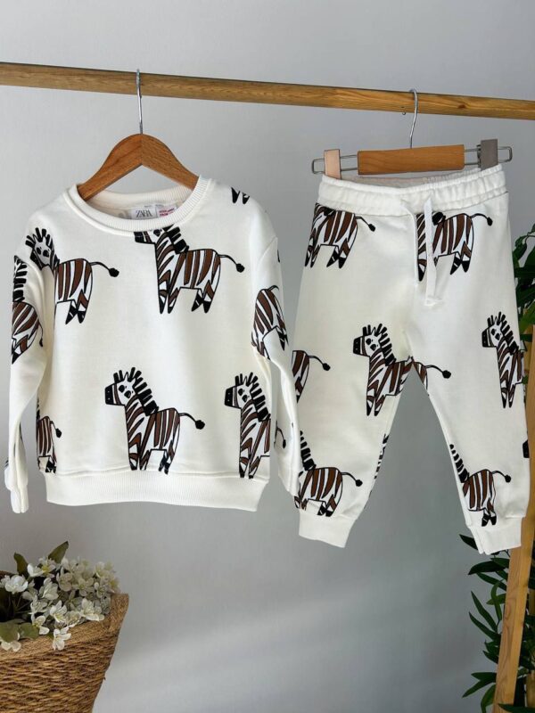 Zebra Baskılı % 100 Pamuk Takım