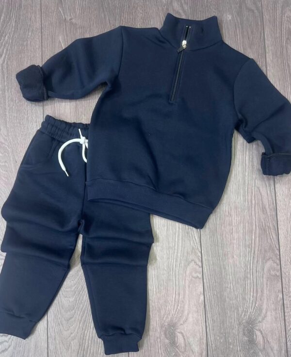 Unisex Yarım Fermuarlı Lacivert Eşofman Takımı