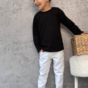 Beyaz Kot-Siyah Tshirt Takım
