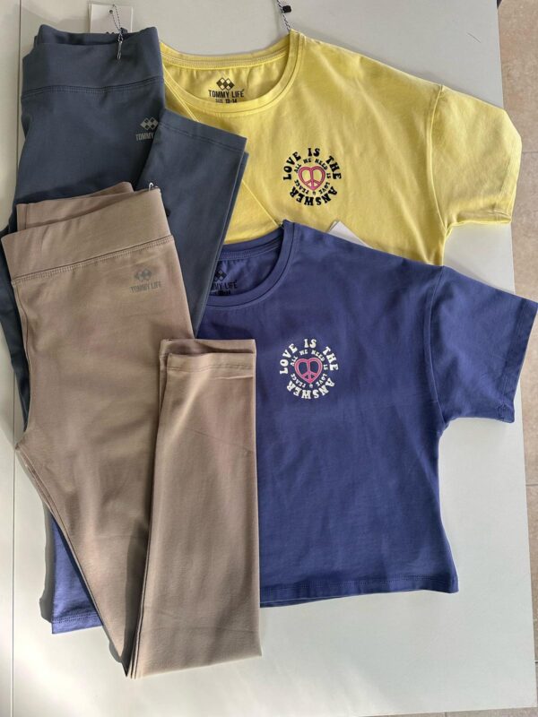 Kız Çocuk Oversize Sarı  Crop Thshirt - Görsel 5